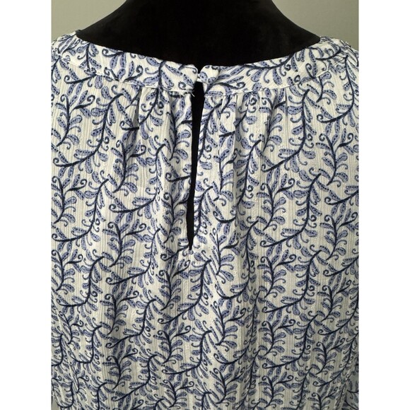 NWT LOFT Women's Classy Print Ruffle Shoulder Blouse sz S Career Summer MSRP $69 - Picture 5 of 15